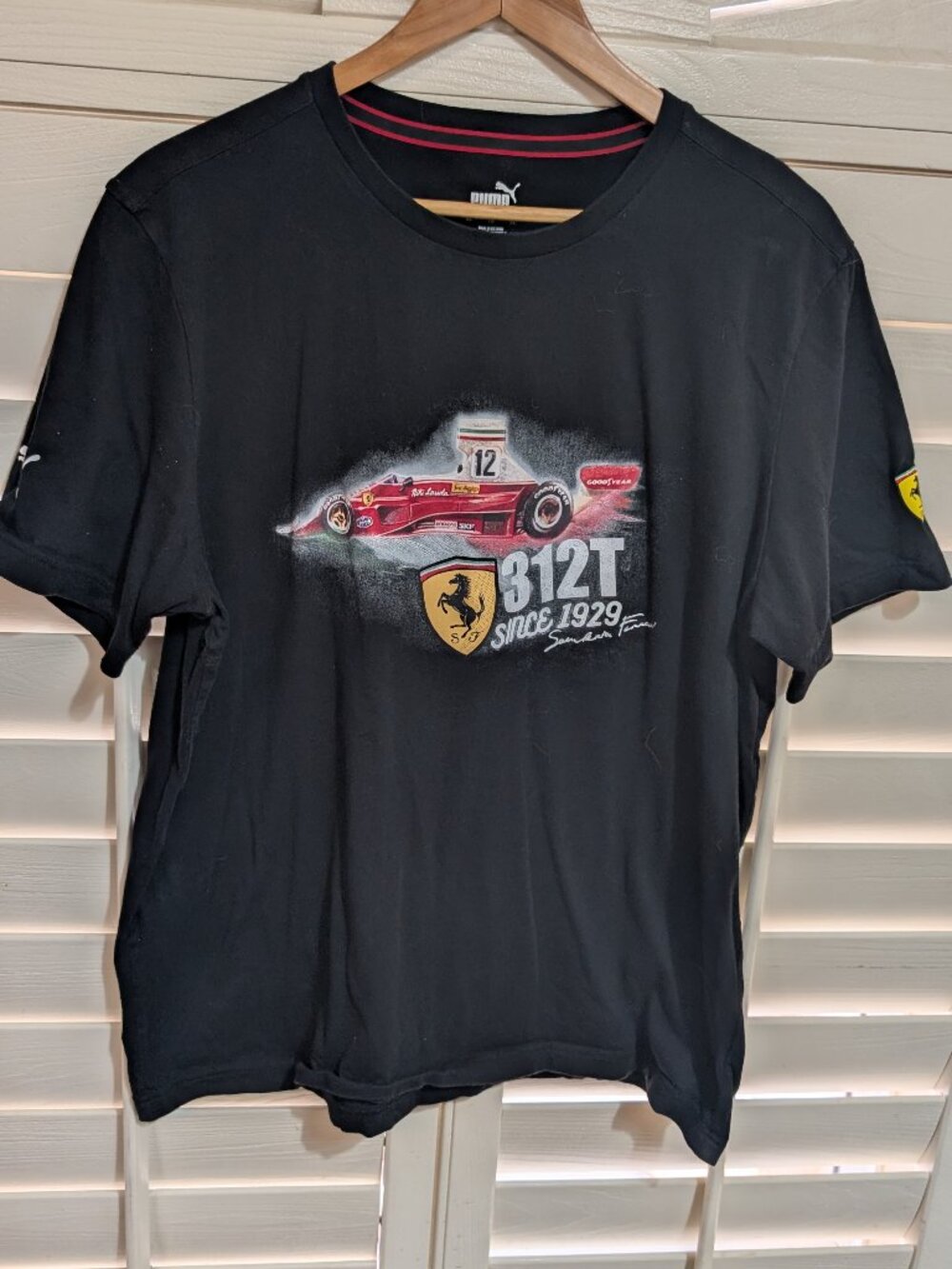 Ferrari T-Shirt 312T Black Short Sleeve Puma XL